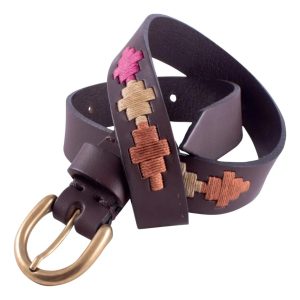 Cinto De Cuero Engrasado Bordado Completo