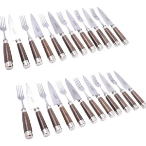 Juego de 24 Piezas Madera Y Alpaca