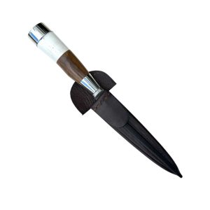 Cuchillo MaderaCiervoAlpaca 14 Cm Acero Inox Vaina Vaqueta Cosida