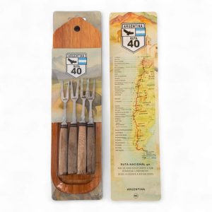 Juego de 4 Tenedores SCHMIEDEN para picada con Tabla Alistonada en Blister