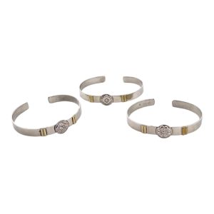 Pulsera De Alpaca Y Bronce Con Dije