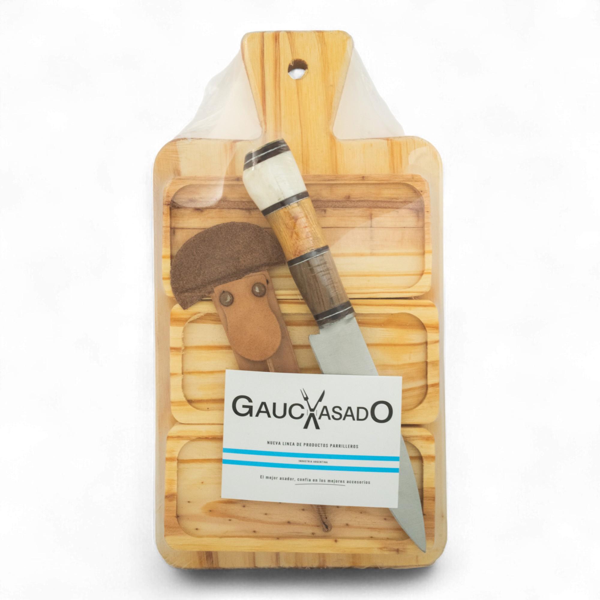 Kit de Tabla 3 cuencos y Cuchillo regional econmico Gauchasado - Imagen 2