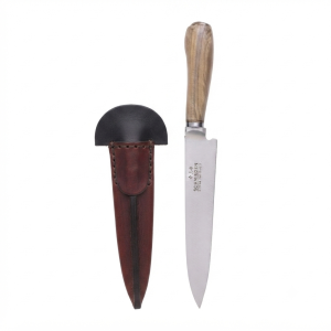 Cuchillo Regional Madera 14Cm Acero Inox Vaina Vaqueta Cocida