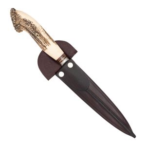 Cuchillo Eco Ciervo C/Roseta 14 Cm Acero Inox Vaina Vaqueta