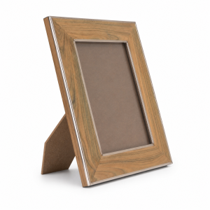 Porta Retrato en Madera y Alpaca