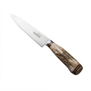 Cuchillo De Ciervo 14 Cm Acero Inox Vaina Cuero Vaqueta Fina