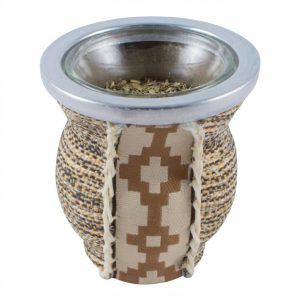 Mate De Vidrio Copita Forrado En Arpillera Y Guarda pampa
