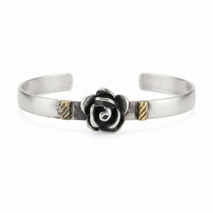 Pulsera De Alpaca Con Rosa