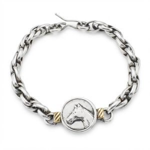 Pulsera De Alpaca Trenzada Con Dije