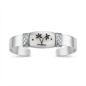 Pulsera Fina De Alpaca Calada En Asta