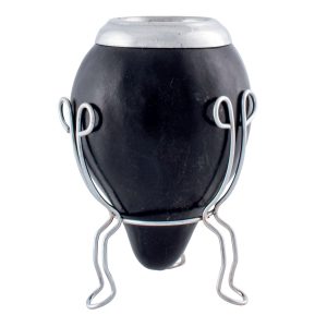 Mate Criollo De Calabaza Virola Aluminio con Base de metal Estilo Cucurucho